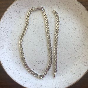 Sterling Silver Chain Link bracelet and necklace